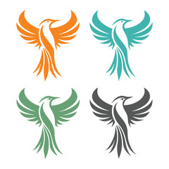 Bird Logo Design Set Vector Templates for Branding.