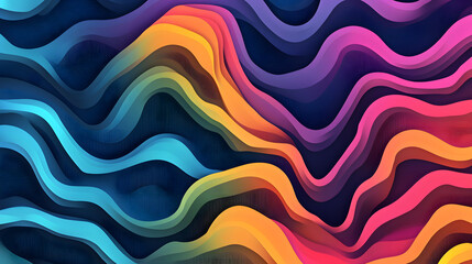 Fototapeta premium Dynamic color waves illustration digital art abstract design vibrant environment artistic viewpoint creative aesthetics