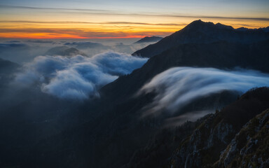 sunset over the mountains