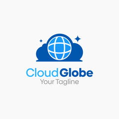 Cloud Globe Logo Design Template. Good for Business, Agency, Community and Organization. 