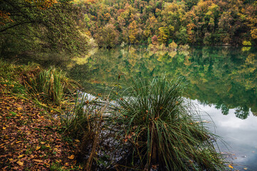 adda river during the autumnal season, lecco