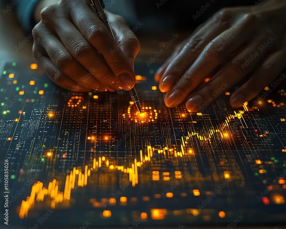 Poster predictive analytics chart forecasting future business trends with strategic decision making