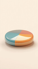 Fototapeta premium Enhance your home decor with this stylish round plate featuring vibrant colors. Perfect for display or serving, it adds a contemporary touch to any table setting.