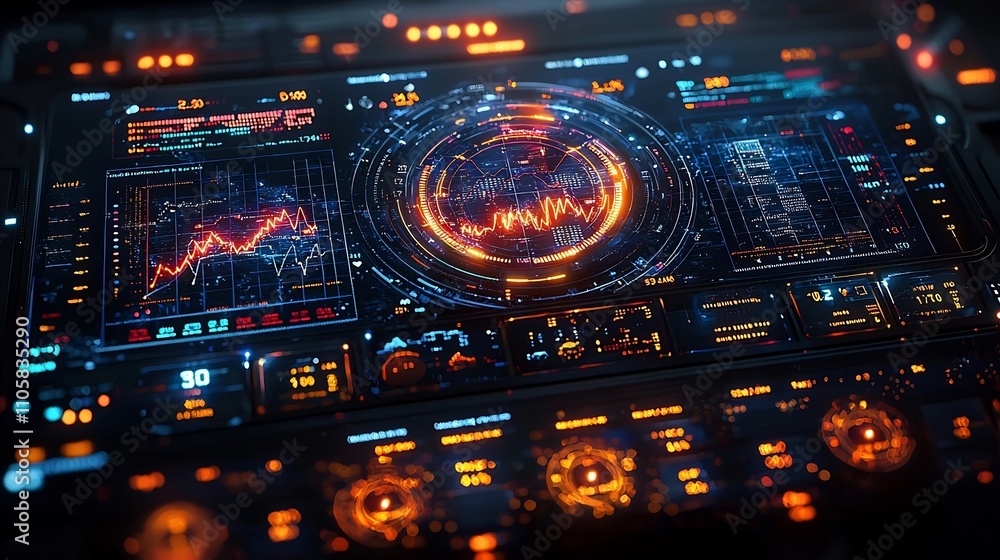 Poster dynamic corporate dashboard with real time data visualizations for business growth monitoring