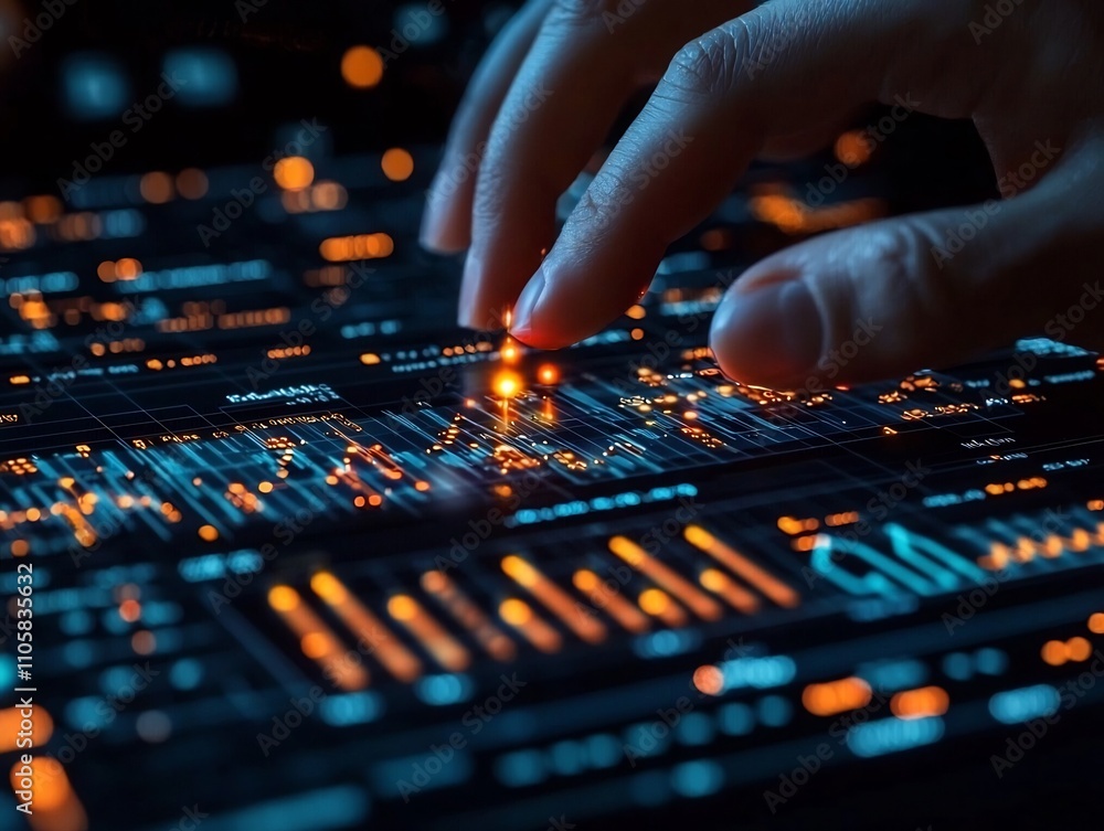 Poster high tech data analysis and visualization for strategic business insights