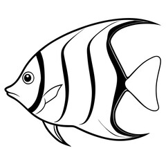 Angelfish Vector Illustration on White Background