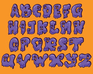 ghost font shaped alphabet set