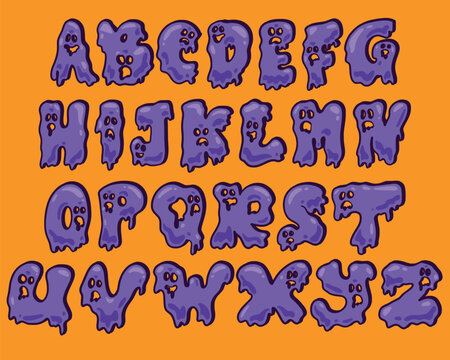 ghost font shaped alphabet set