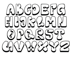 60s font shaped alphabet set