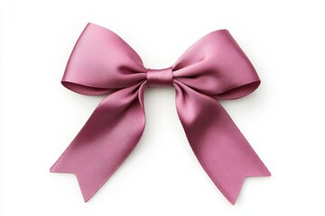 A pink ribbon bow is shown on a white background