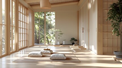 Serene and Minimalist Japanese Inspired Home Interior with Wooden Accents