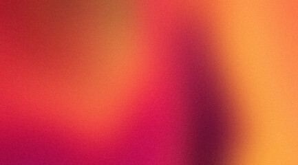 Orange, red, yellow, purple grainy gradient. Autumn forest defocused texture. Thanksgiving day background. Fall leaves vibrant empty abstract illustration. Nature blurred pattern.