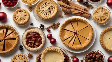 "A plate of traditional holiday pie, isolated on a white background."
