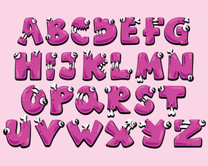 creative halloween font shaped alphabet set