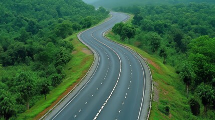Fototapeta premium endless road with fresh and clean surface with curve