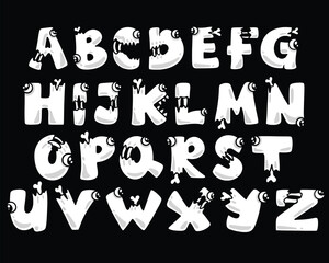 creative halloween font shaped alphabet set