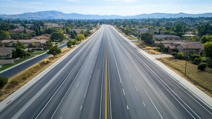 Naklejka premium endless road with fresh and clean surface 