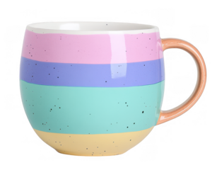 Colorful Rainbow Mug with White Interior and Handle - Product Photo