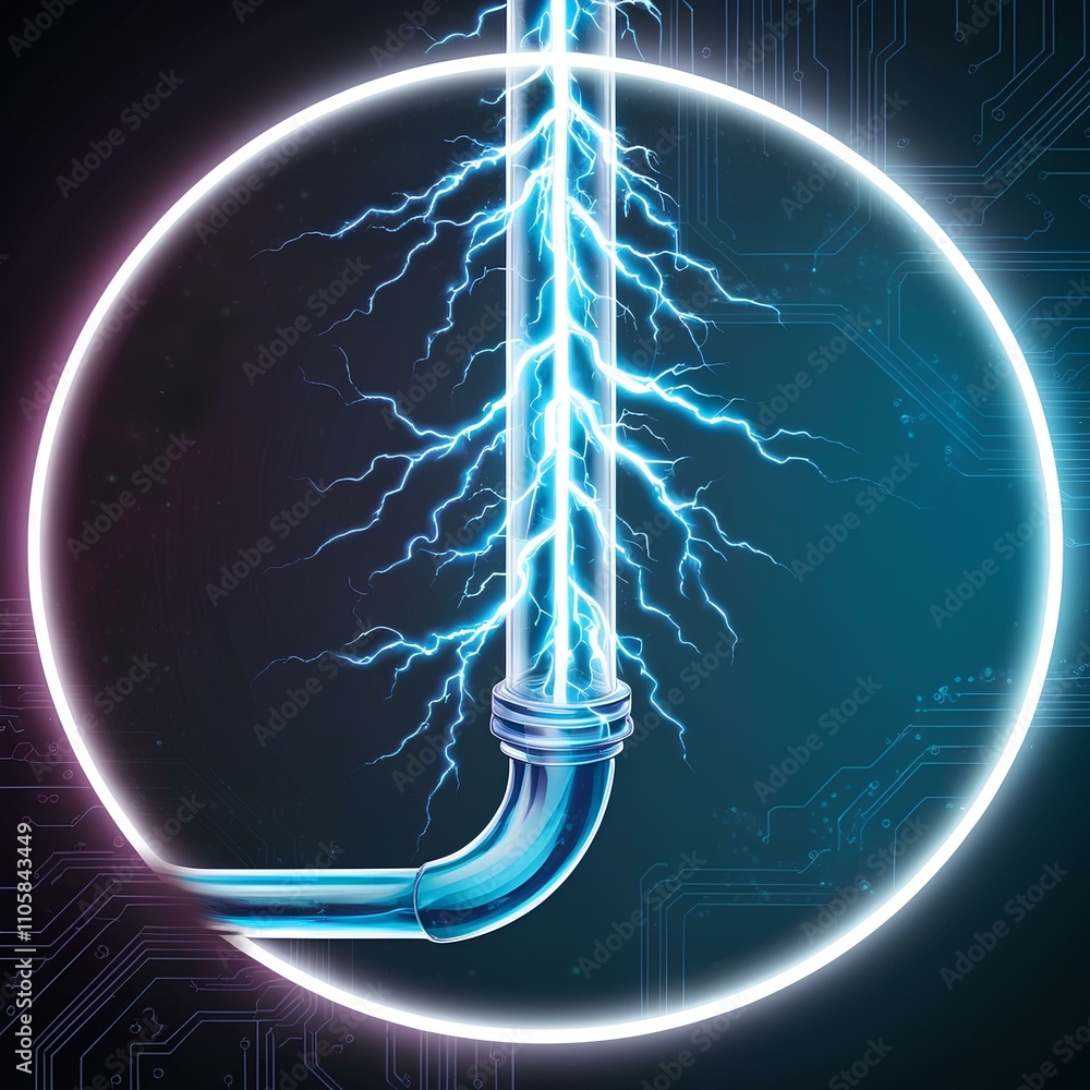 Poster glowing abstract on a dark background with blue and colorful light patterns