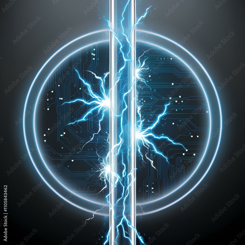 Poster A glowing blue fractal tree with starry lights and dandelion-like patterns in a cosmic fantasy backdrop