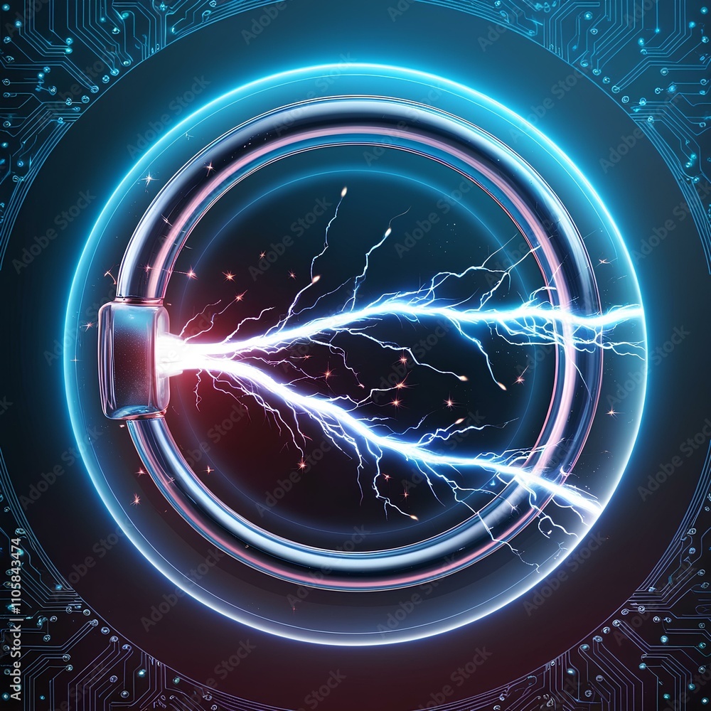 Poster fractal energy design background with glowing waves and futuristic space elements