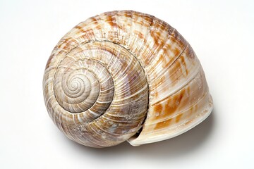 Obraz premium Close-up of a snail shell with spiral patterns