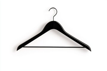A black hanger is hanging on a white background