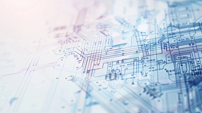 Close-up of a semiconductor chip with detailed electronic components and circuits on clean white background, ideal for tech and engineering projects.