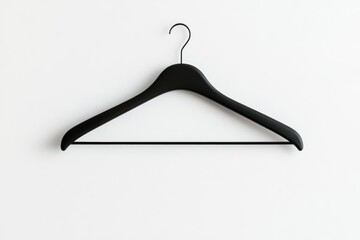 A black hanger is hanging from a hook