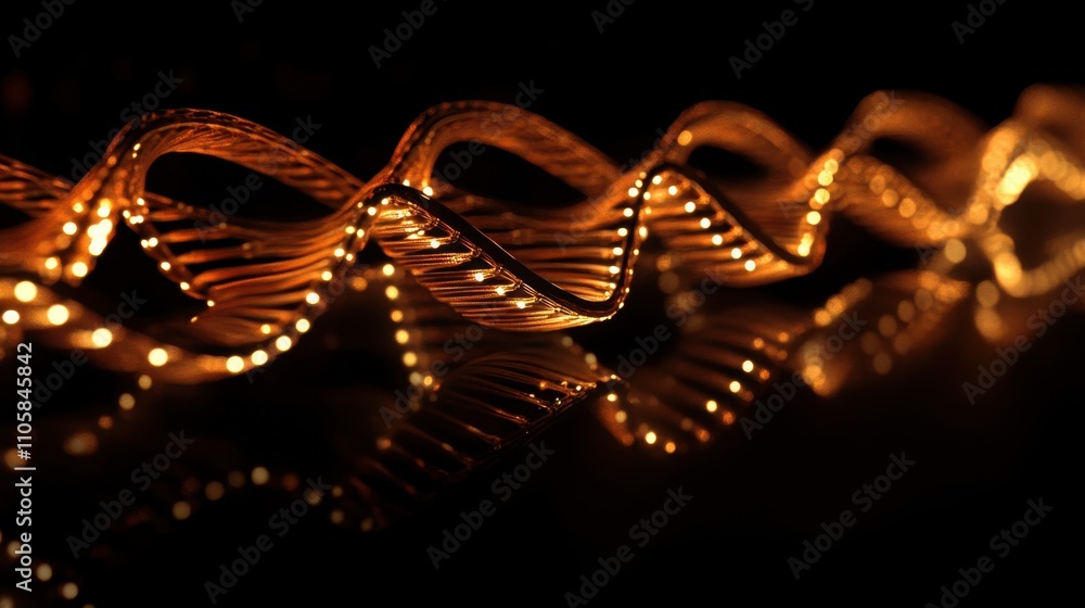 Poster business concepts illuminated by glowing dna strands, symbolizing the fusion of science and innovati