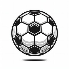 Fototapeta premium Black and white soccer ball illustration.