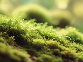 Lush Green Moss Close-Up: A Tranquil Nature Scene