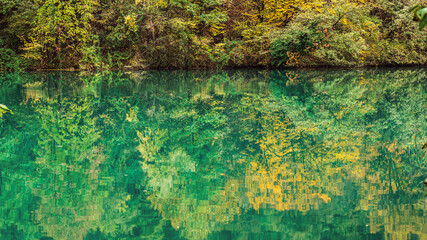 adda river during the autumnal season, lecco
