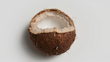 Coconut on a white wooden background