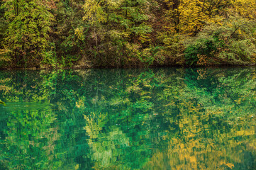 adda river during the autumnal season, lecco
