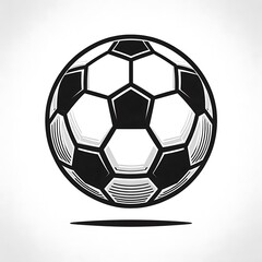 Obraz premium Black and white soccer ball illustration.