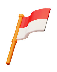 3d illustration of the red and white flag icon