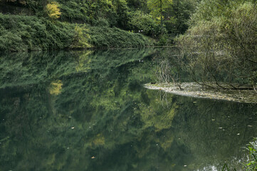 adda river during the autumnal season, lecco
