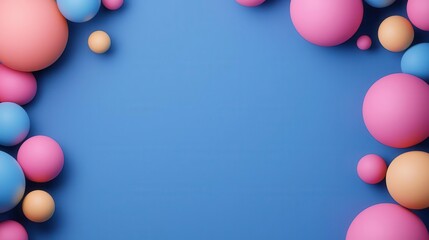 Abstract sound bubbles, neon glow, 3D illustration