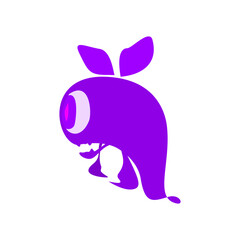 abstract design of one-eyed alien character