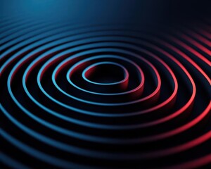 Visual sound rhythm, hypnotic patterns, 3D illustration