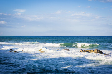 Peaceful Ocean Waves and Rocks