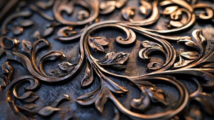 Intricate Patterns Forged into Metal by a Skilled Blacksmith Highlighting Artisan Craftsmanship
