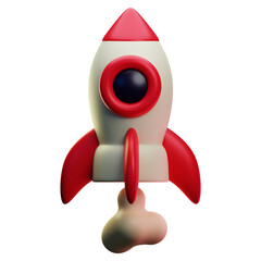 3d rocket icon illustration