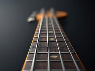 Bass guitar strings with ripple effects, high detail, 3D illustration