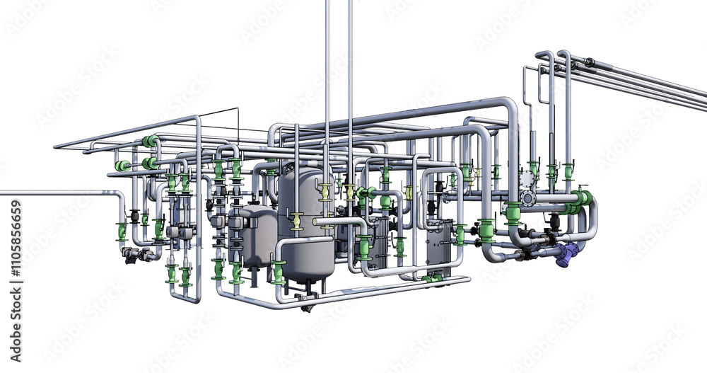 Poster conceptual visualization of drawing style of utilities at bim technology