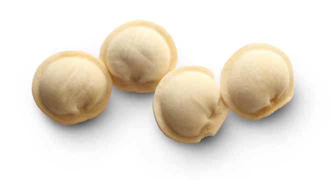 Frozen meat dumplings or pelmeni