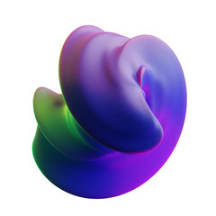 abstract purple shape/ 3d render of organic shape in vibrant color