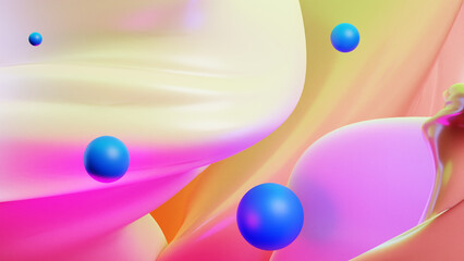 3d render of abstract background with bubbles
