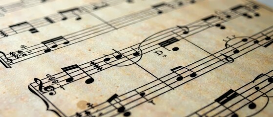 19th Century Handwritten Music Score Closeup - AI Photorealistic